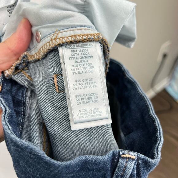 Good American Good Legs Mid-Rise Skinny Jeans Distressed - Picture 7 of 7